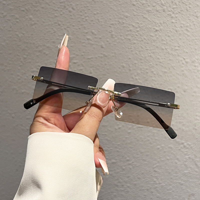 Men'S Fashion Glasses - Occhiali da Sole Rettangolari Senza Montatura