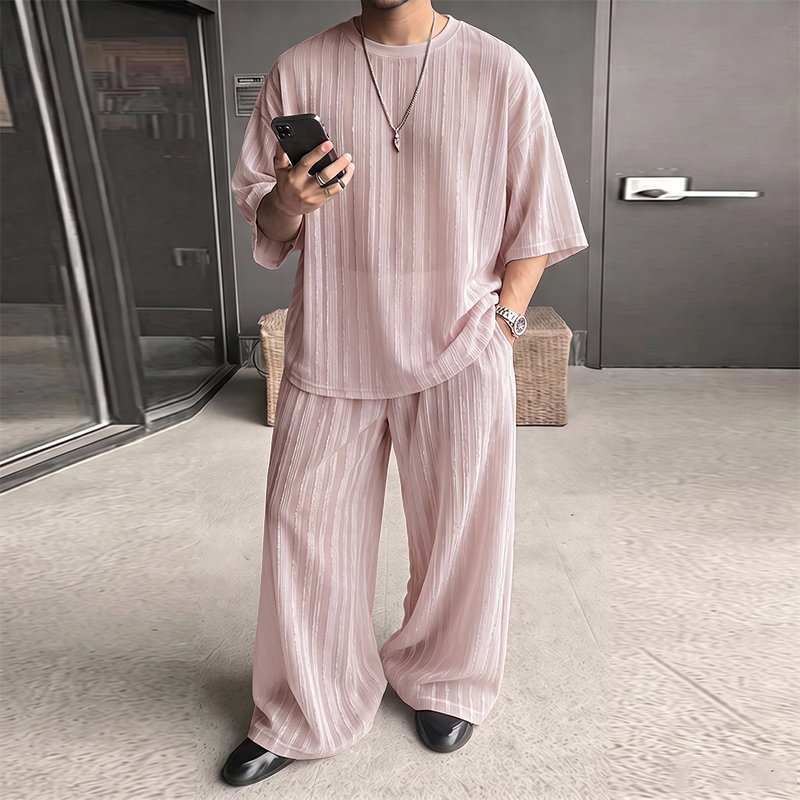Men'S Fashion Undershirt - INCERUN Completi da Uomo a Righe