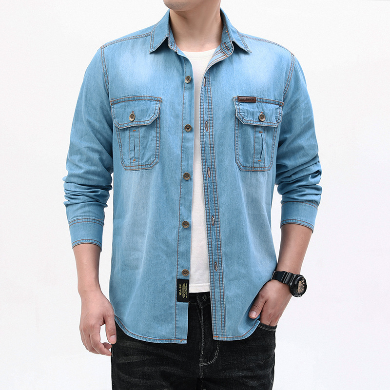 Nuove Camicie Casual in Denim  - Jeans Shirt Fashion For Men recensione e prezzo