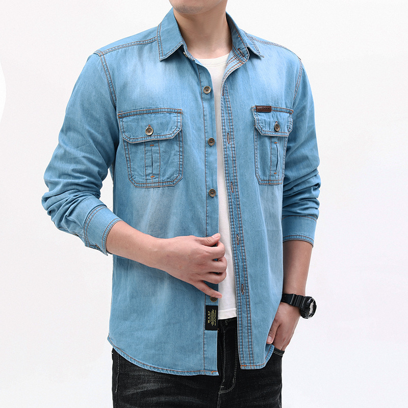 Nuove Camicie Casual in Denim  - Jeans Shirt Fashion For Men recensione e prezzo